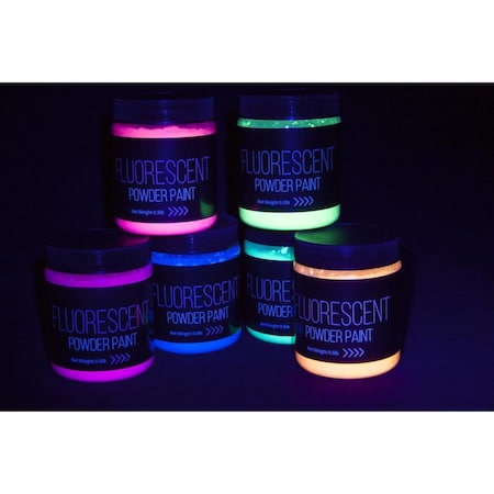 Jack Richeson 1591283 Fluorescent Powdered Tempera Paint; Assorted Colors - Set Of 6